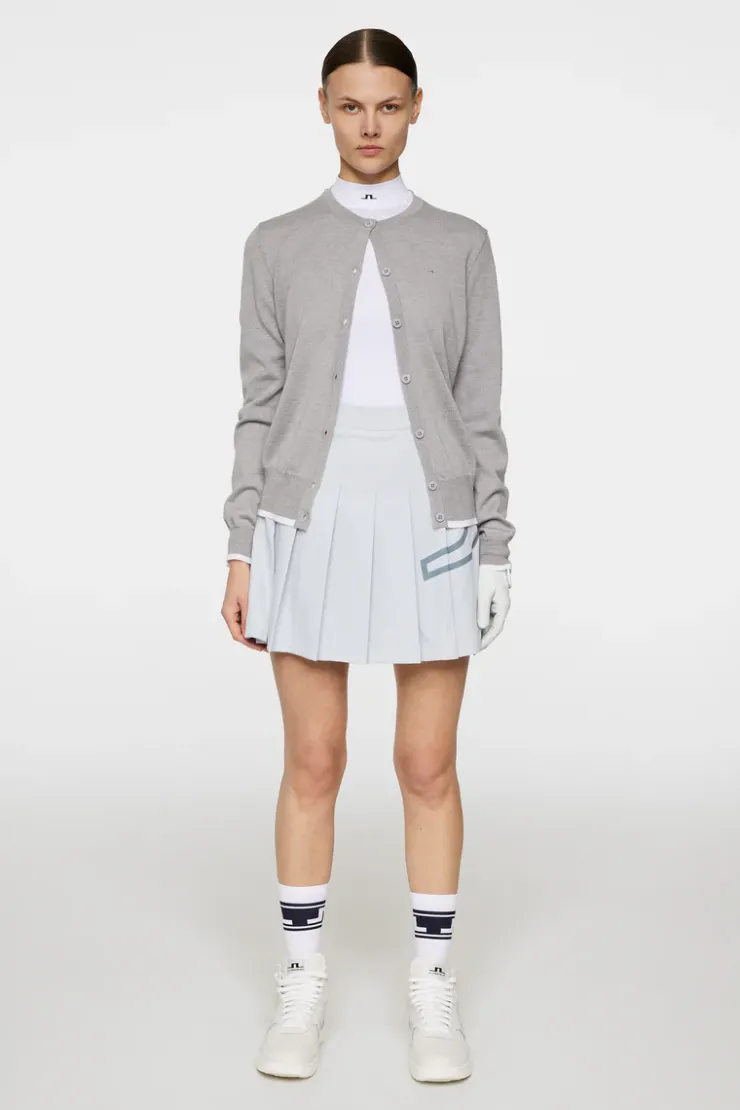 Golf|Knitwear<J.Lindeberg Joanna Knitted Cardigan LightGreyMelange