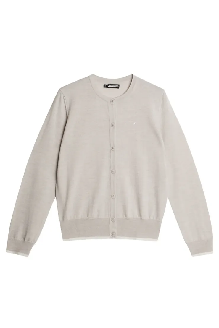 Golf|Knitwear<J.Lindeberg Joanna Knitted Cardigan Moonbeam