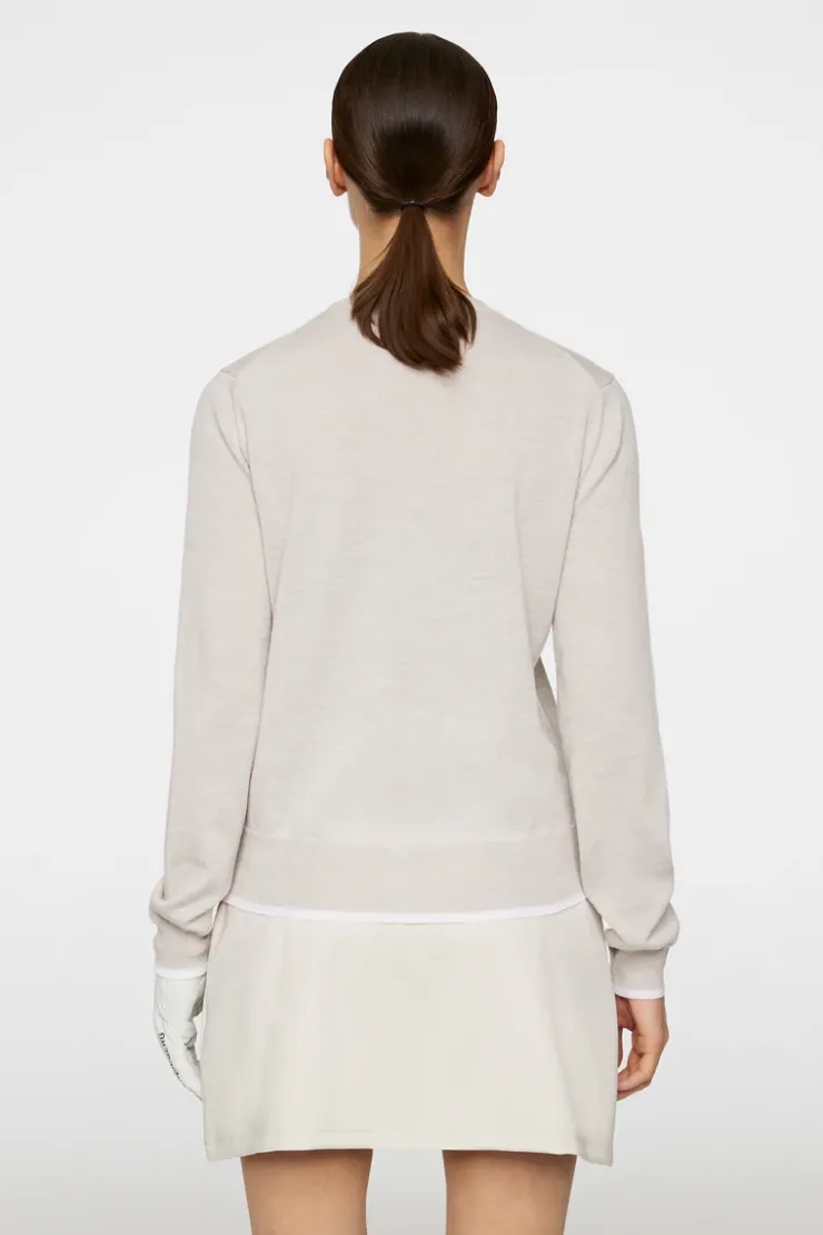 Golf|Knitwear<J.Lindeberg Joanna Knitted Cardigan Moonbeam