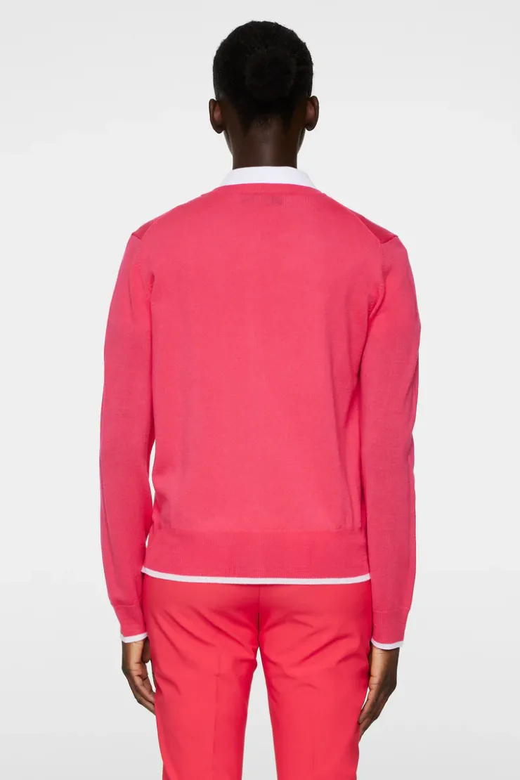 Golf|Knitwear<J.Lindeberg Joanna Knitted Cardigan Azalea
