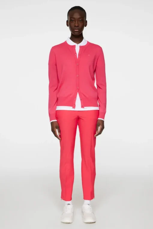 Golf|Knitwear<J.Lindeberg Joanna Knitted Cardigan Azalea