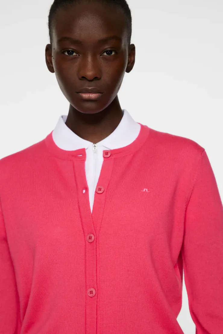 Golf|Knitwear<J.Lindeberg Joanna Knitted Cardigan Azalea