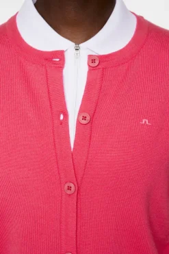 Golf|Knitwear<J.Lindeberg Joanna Knitted Cardigan Azalea