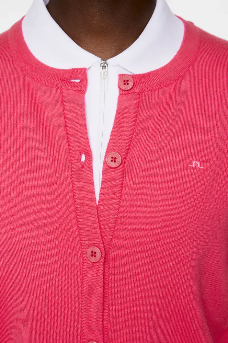 Golf|Knitwear<J.Lindeberg Joanna Knitted Cardigan Azalea