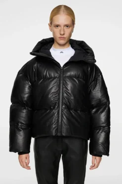 Ski|Jackets<J.Lindeberg Jolene Leather Padded Jacket Black