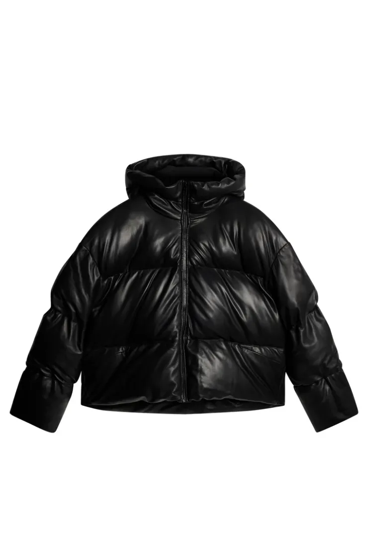 Ski|Jackets<J.Lindeberg Jolene Leather Padded Jacket Black
