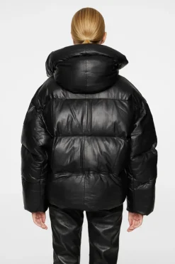 Ski|Jackets<J.Lindeberg Jolene Leather Padded Jacket Black