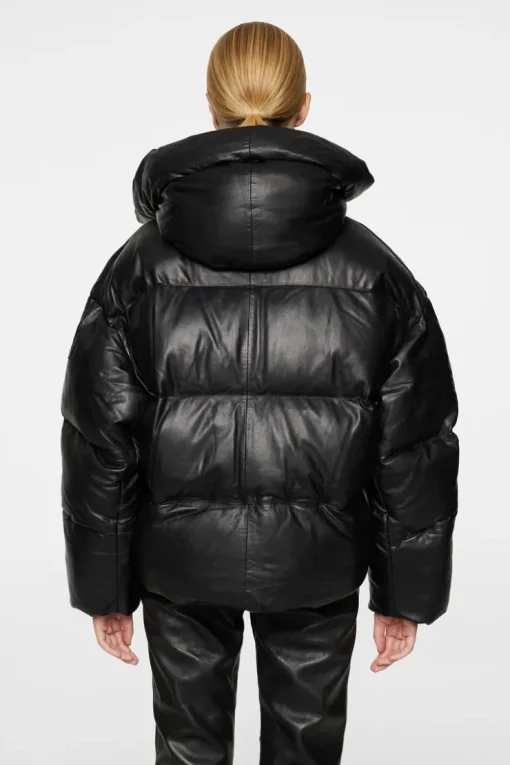Ski|Jackets<J.Lindeberg Jolene Leather Padded Jacket Black