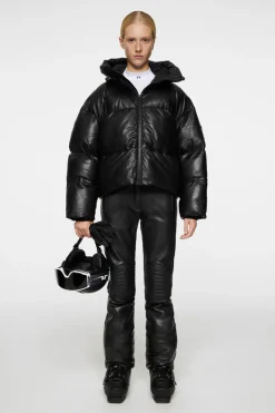 Ski|Jackets<J.Lindeberg Jolene Leather Padded Jacket Black