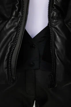 Ski|Jackets<J.Lindeberg Jolene Leather Padded Jacket Black