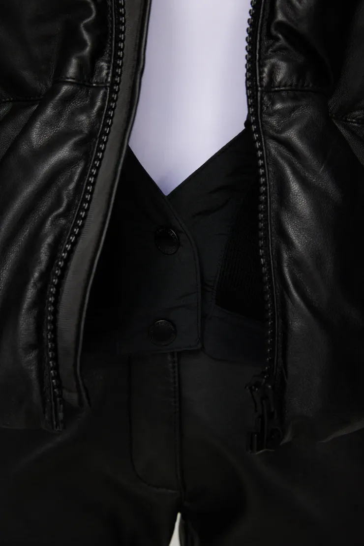 Ski|Jackets<J.Lindeberg Jolene Leather Padded Jacket Black
