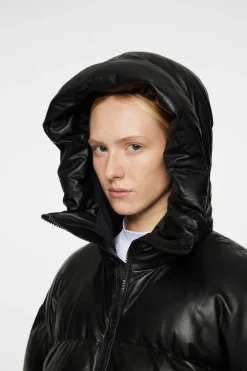 Ski|Jackets<J.Lindeberg Jolene Leather Padded Jacket Black