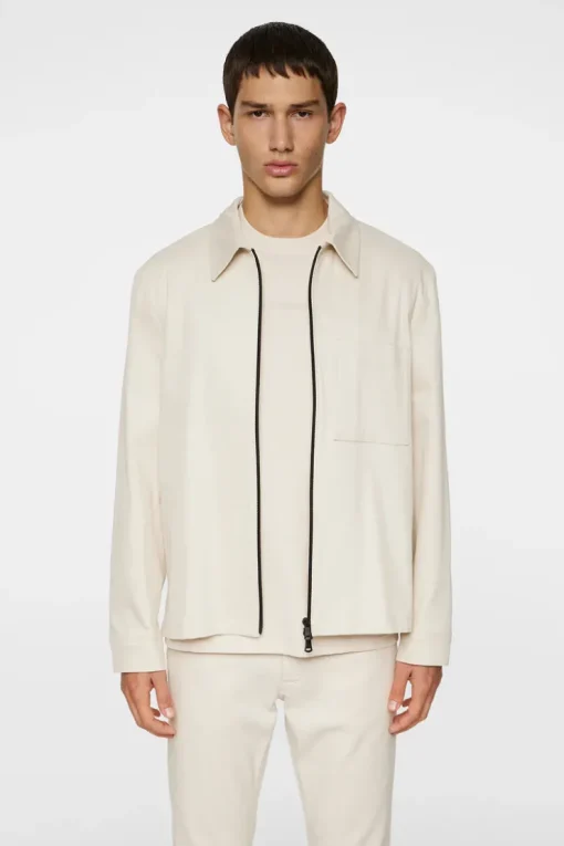 Suits & Tailoring|Blazers<J.Lindeberg Julius Cotton Twill Overshirt Moonbeam