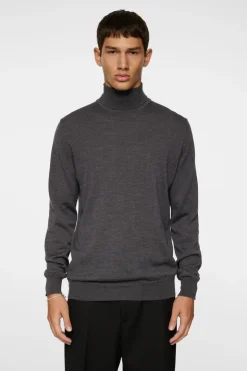 Knitwear|Tops<J.Lindeberg Kaden Merino Turtle Neck LavaSmokeMelange