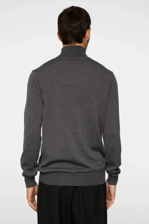Knitwear|Tops<J.Lindeberg Kaden Merino Turtle Neck LavaSmokeMelange
