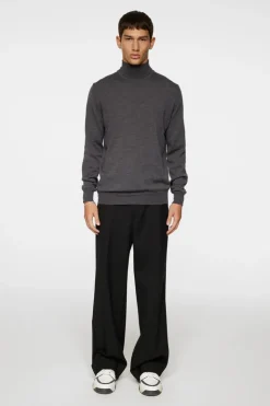 Knitwear|Tops<J.Lindeberg Kaden Merino Turtle Neck LavaSmokeMelange