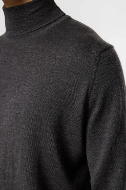 Knitwear|Tops<J.Lindeberg Kaden Merino Turtle Neck LavaSmokeMelange