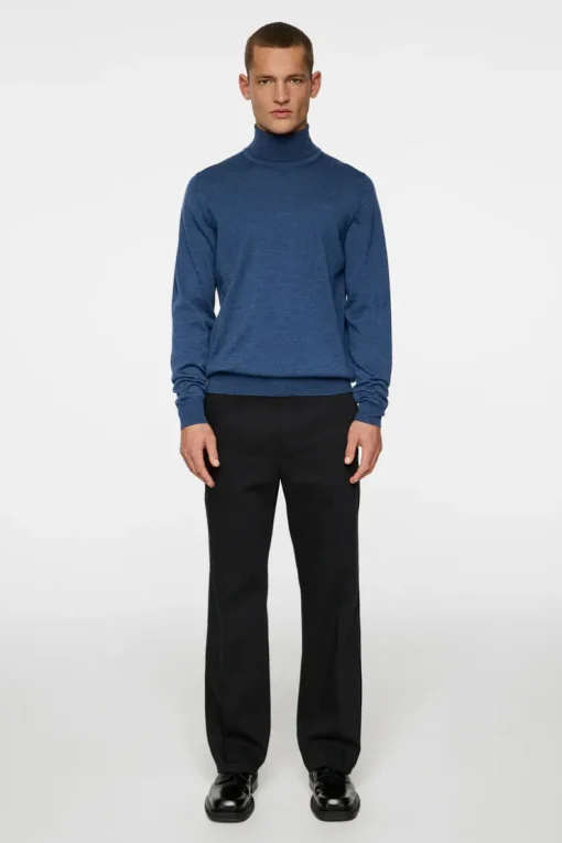 Knitwear|Tops<J.Lindeberg Kaden Merino Turtle Neck KeyLargoMelange