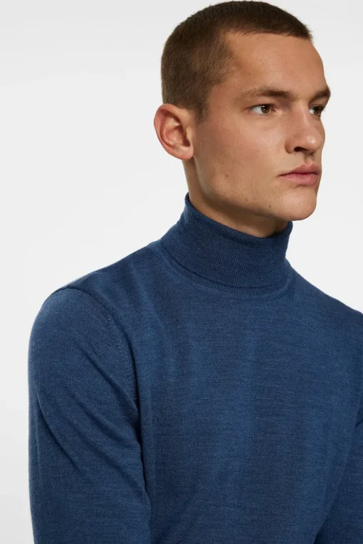 Knitwear|Tops<J.Lindeberg Kaden Merino Turtle Neck KeyLargoMelange