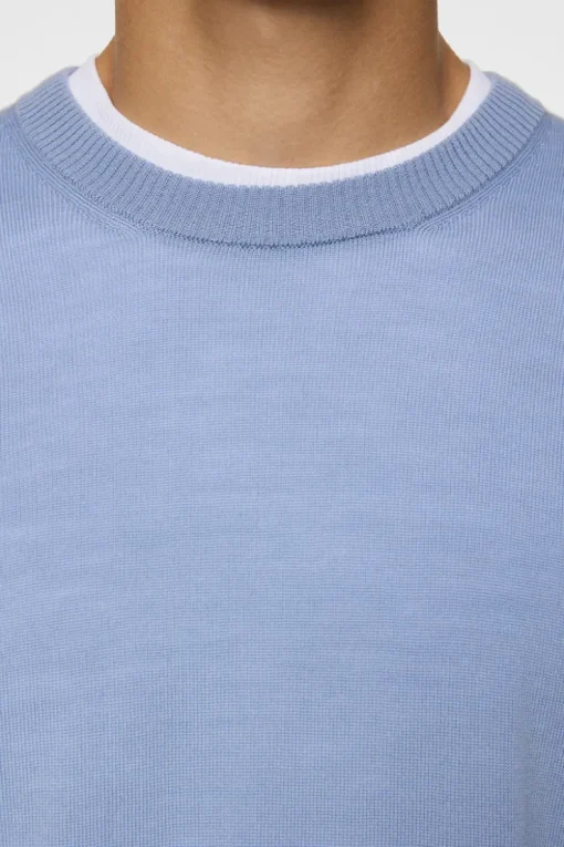 Knitwear|Tops<J.Lindeberg Keane Light Merino Crew Neck RainWashed