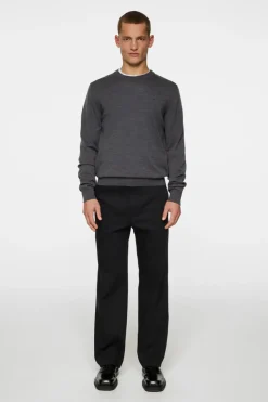 Knitwear|Tops<J.Lindeberg Keane Merino Crew Neck LavaSmokeMelange
