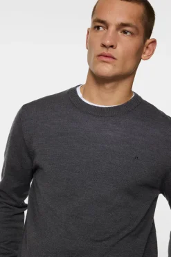 Knitwear|Tops<J.Lindeberg Keane Merino Crew Neck LavaSmokeMelange