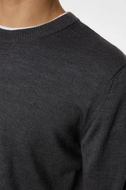 Knitwear|Tops<J.Lindeberg Keane Merino Crew Neck LavaSmokeMelange