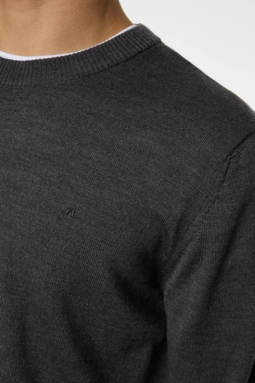 Knitwear|Tops<J.Lindeberg Keane Merino Crew Neck LavaSmokeMelange