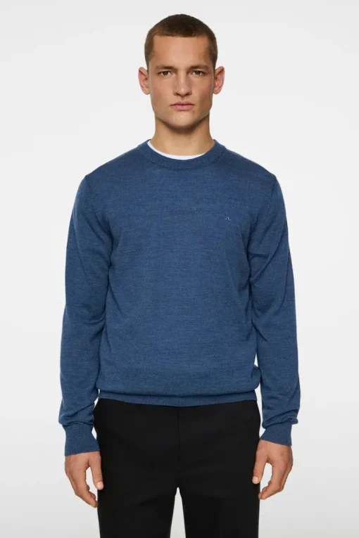 Knitwear|Tops<J.Lindeberg Keane Merino Crew Neck KeyLargoMelange