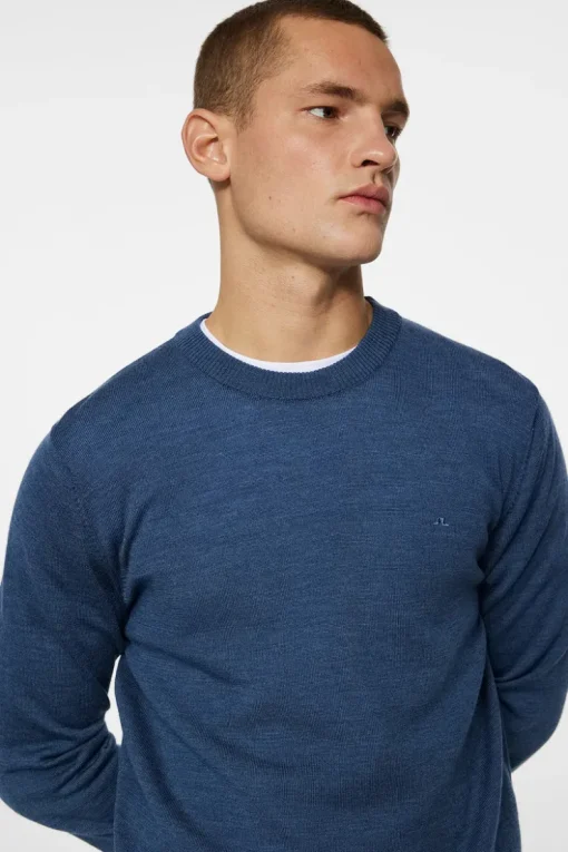 Knitwear|Tops<J.Lindeberg Keane Merino Crew Neck KeyLargoMelange