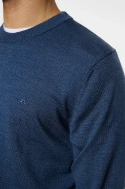Knitwear|Tops<J.Lindeberg Keane Merino Crew Neck KeyLargoMelange
