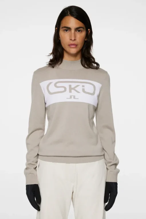 Ski|Tops<J.Lindeberg Kelby Knitted Sweater Moonbeam
