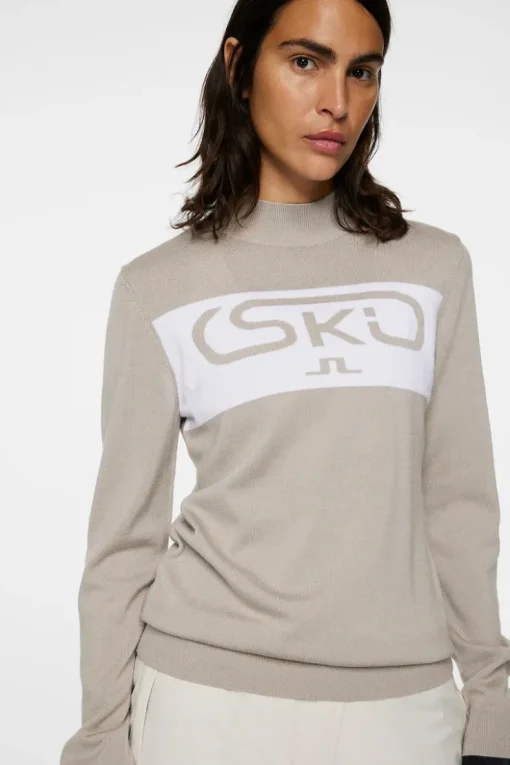 Ski|Tops<J.Lindeberg Kelby Knitted Sweater Moonbeam