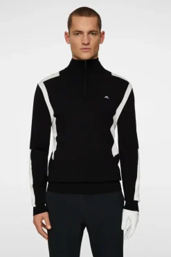 Golf|Knitwear<J.Lindeberg Kendrick Knitted Zip Sweater Black