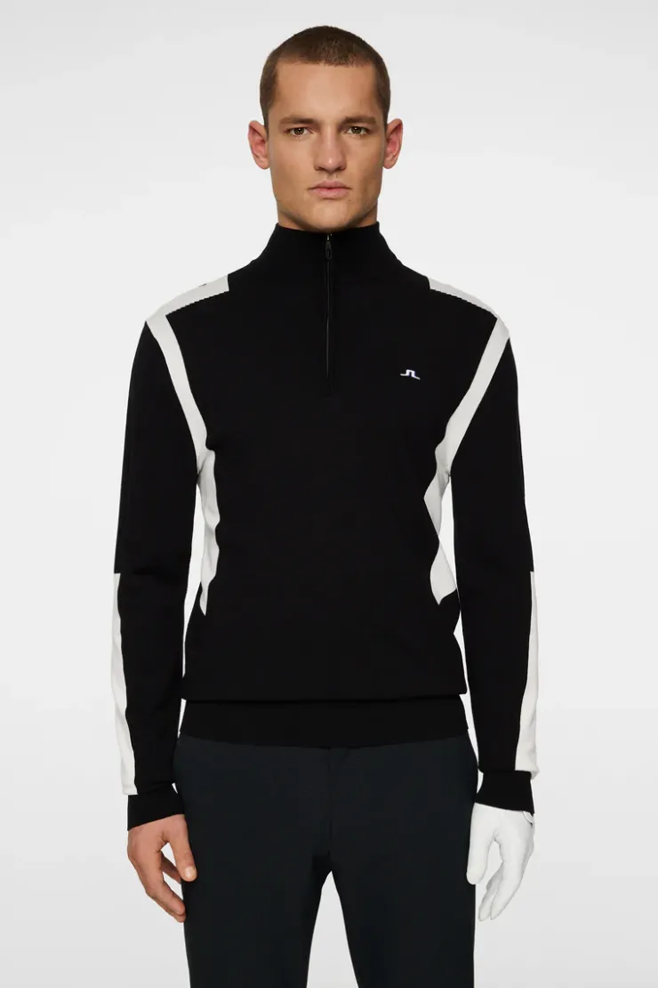 Golf|Knitwear<J.Lindeberg Kendrick Knitted Zip Sweater Black