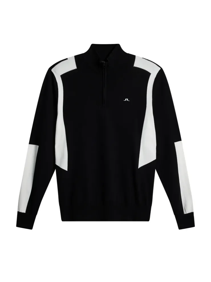 Golf|Knitwear<J.Lindeberg Kendrick Knitted Zip Sweater Black
