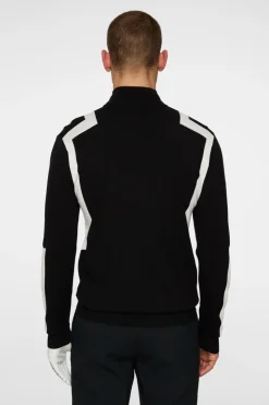 Golf|Knitwear<J.Lindeberg Kendrick Knitted Zip Sweater Black