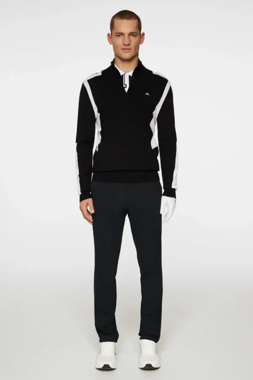 Golf|Knitwear<J.Lindeberg Kendrick Knitted Zip Sweater Black