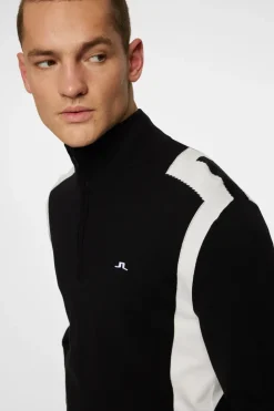 Golf|Knitwear<J.Lindeberg Kendrick Knitted Zip Sweater Black