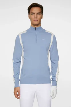 Golf|Knitwear<J.Lindeberg Kendrick Knitted Zip Sweater RainWashed