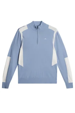 Golf|Knitwear<J.Lindeberg Kendrick Knitted Zip Sweater RainWashed