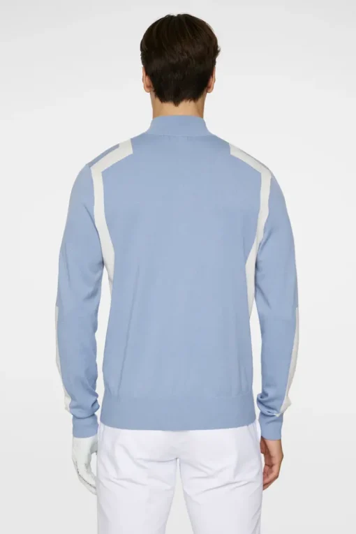 Golf|Knitwear<J.Lindeberg Kendrick Knitted Zip Sweater RainWashed