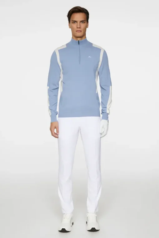 Golf|Knitwear<J.Lindeberg Kendrick Knitted Zip Sweater RainWashed