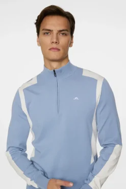 Golf|Knitwear<J.Lindeberg Kendrick Knitted Zip Sweater RainWashed