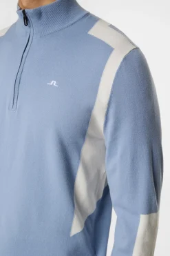 Golf|Knitwear<J.Lindeberg Kendrick Knitted Zip Sweater RainWashed