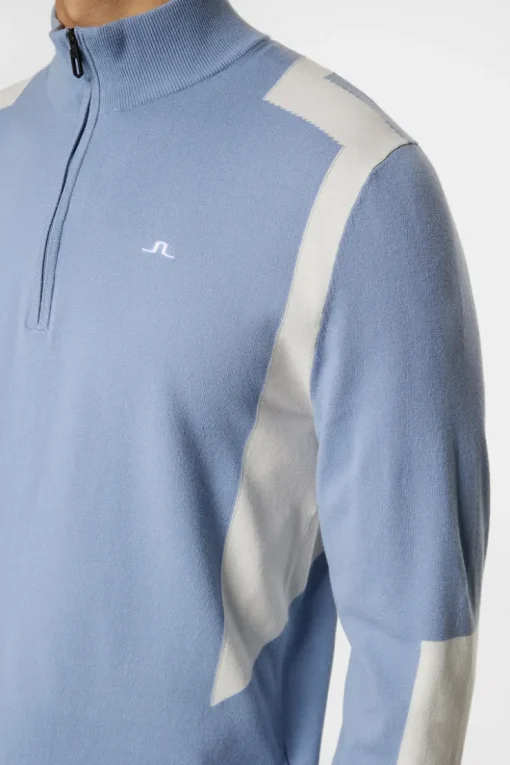 Golf|Knitwear<J.Lindeberg Kendrick Knitted Zip Sweater RainWashed