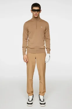 Golf|Knitwear<J.Lindeberg Kian Zipped Sweater TigersEye