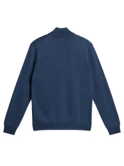 Tops|Knitwear<J.Lindeberg Kiyan Merino Quarter Zip KeyLargoMelange