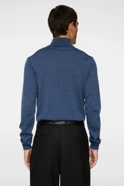 Tops|Knitwear<J.Lindeberg Kiyan Merino Quarter Zip KeyLargoMelange