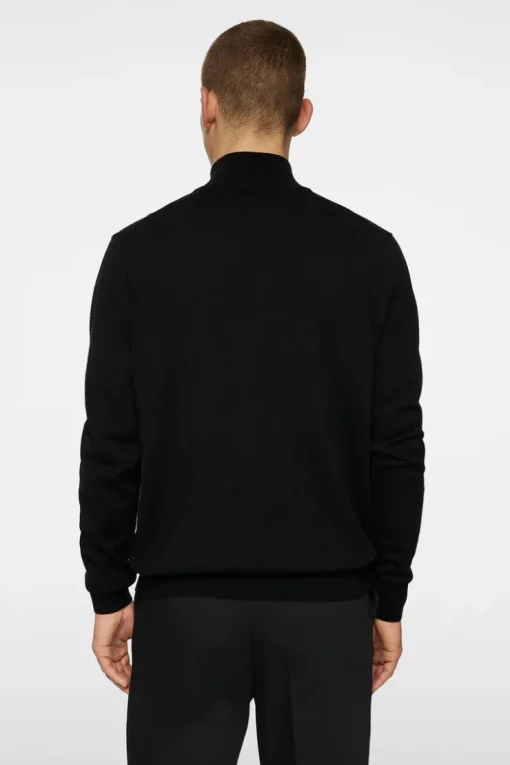 Knitwear|Tops<J.Lindeberg Kiyan Merino Quarter Zip Black